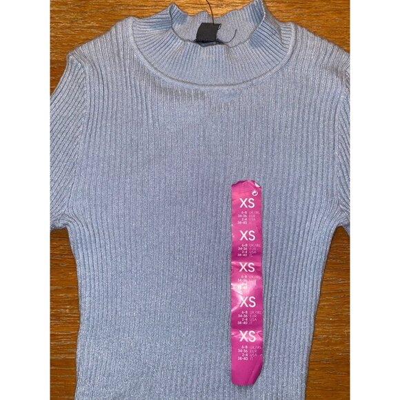 Blue Ribbed Turtleneck Sweater XS Womens - Picture 2 of 3